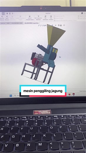 Mesin penggiling jagung #solidworks #cad #fyp #teknik #mesin