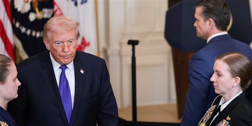 Mockery as Trump glitches during Medal of Honor ceremony: 'Brain is plaque and grease'