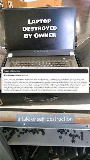 Alienware Laptop DESTROYED By Owner #shorts #pc #laptoprepair