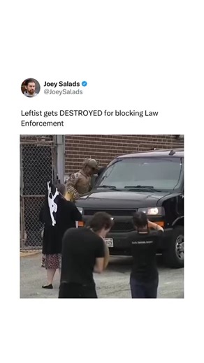 Leftist gets DESTROYED for blocking Law Enforcement #Republican #Conservative #Politics | Joey Saladino