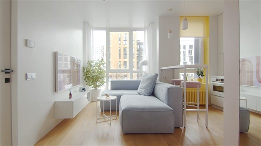 Watch inside a 344 sqft designer apartment in Ukraine - then see what they did