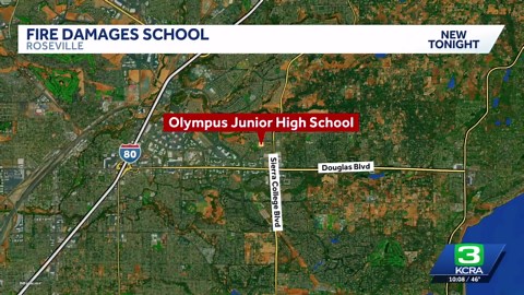 Fire damages classrooms at Olympus Junior High School in Roseville