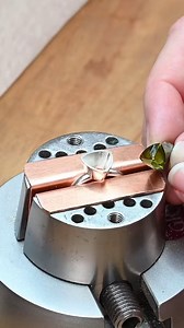 IG Lucy Walker Jewellery cutting a seat for a trillion-shaped stone. Check out her profile for more educational clips. | The Ganoksin Project