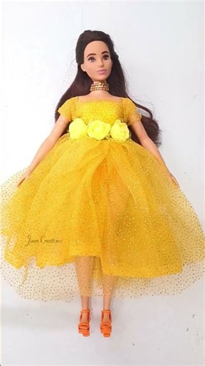 DIY Glam Doll Dress Making| Barbie Hacks and Crafts # #joancreations #miniature #fashion #diy #craft