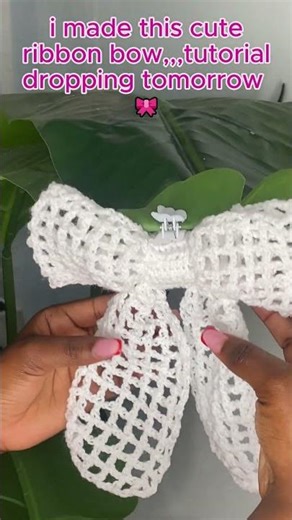 I Made This Cute Ribbon Bow 🎀 Tutorial Dropping Tomorrow! #crochet #diy #handmade