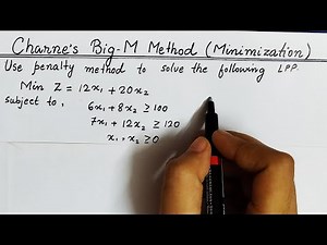 Lec- 11 Big M Method Minimization Problem || In Hindi || Solve an LPP Example || Operation Research