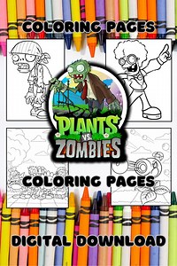 Kids Coloring Pages Fun Coloring Pages for Kids Plants Zombies Printable Download - Etsy