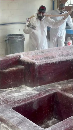 How fiberglass molds are made using a chopper gun and laminating #fiberglass #carbonfiber