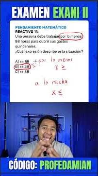 Reactivo #11 Pensamiento Matemático – Guía EXANI II 2026