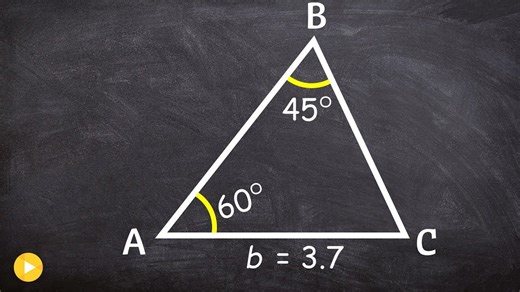 Find the missing sides and angles of a triangle using the law of sines