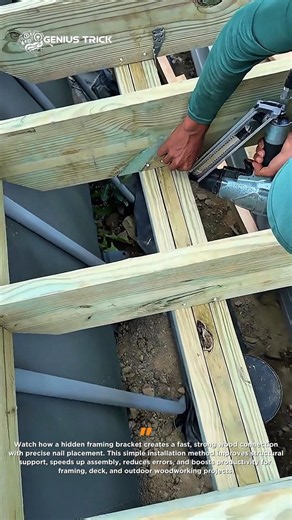 Hidden Bracket Saves Time #Woodworking #Construction #DIY