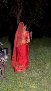 In the darkness of the night, a figure in a red saree walking towards the field left everyone stunned | #RedSaree #NightReel #viralclips Some AI visual effects used for creativity. Original video by me | | Devil's night with dharmendra