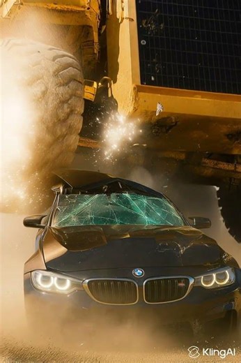 BIG Giant Car Crash Test – BMW Car Destroyed in Extreme Impact | Realistic CGI #bmw #shorts