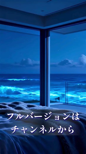 【聴くだけで眠れる】脳を休める青い波音。神秘的な夜の海と安眠オルゴール。 #Shorts #睡眠用BGM