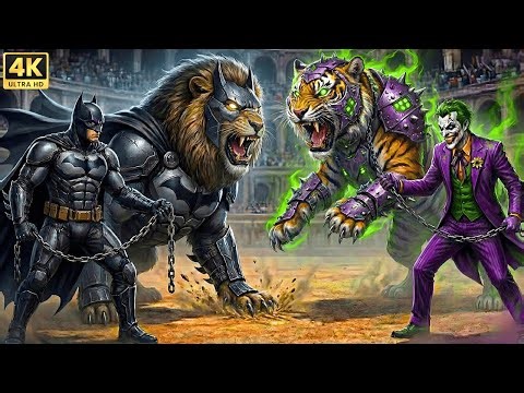 Legendary Batman Lion 🆚 Joker Tiger | Who Wins the Ultimate Arena Battle