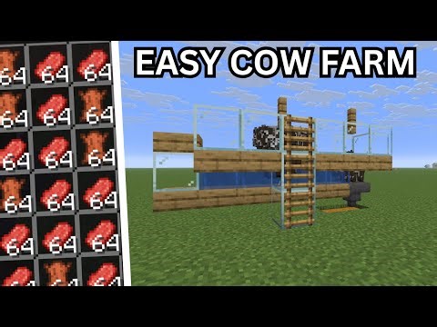 Easy, Cheap, And Efficient Cow Farm in Minecraft 1.21.7+ (Java + Bedrock)