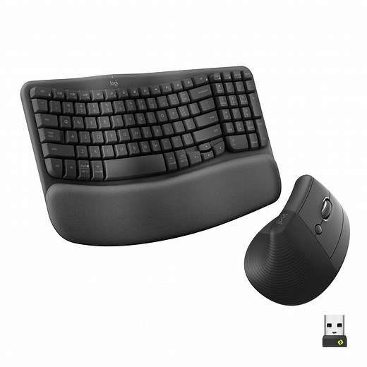 Logitech Wave Keys & Lift Vertical Mouse - Ergonomic Wireless Keyboard and Mouse Combo - (Graphite) | Dell USA