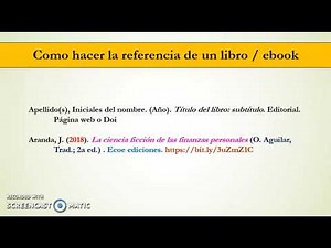 Libro / ebook. Como hacer la referencia de un libro. Normas APA 7ma 7° 7a edición 2026 Bibliografía