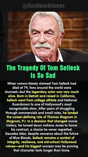 The Tragedy Of Tom Selleck Is So Sad #shorts