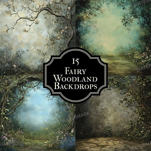15 Fairy Woodland Backdrops - Enchanted Forest Digital Backgrounds for Photoshop Composites, Fantasy Scenes, and Creative Photography - Etsy