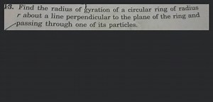 [Solved] Find the radius of gyration of circular ring of radius... | Filo