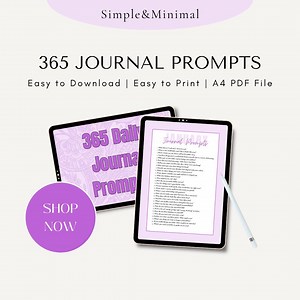 365 Daily Journal Prompts: Self-care & Mindfulness (PDF Download A4 Size) - Etsy