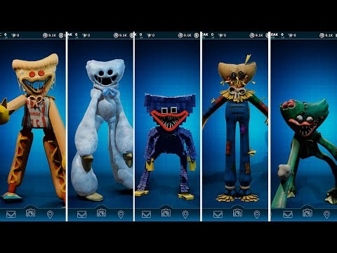 FNAF AR Project Playtime Phase 2 All Huggy Wuggy Skins Workshop Animations