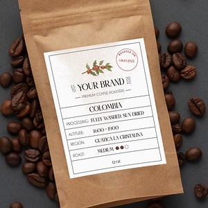Editable Coffee Bag Label Template: Modern Packaging (digital Download) - Etsy
