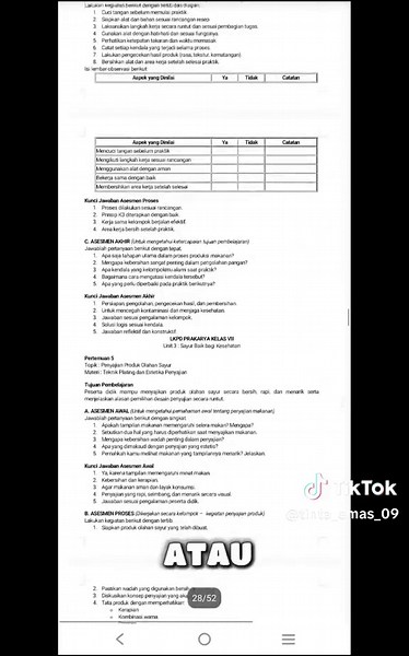 RPP Deep learning Prakarya Pengolahan Kelas 7-8-9 SMP/MTs #modulajar #prakarya #smp