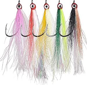 Clouser Minnow Fishing Flies, 10pcs Saltwater Fly Fishing Lures Hand Tied Clouser Minnow Fly Streamer Hooks for Bass Striper Flounder Saltwater Freshwater