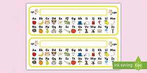 Alphabet Desk Strip With Pictures