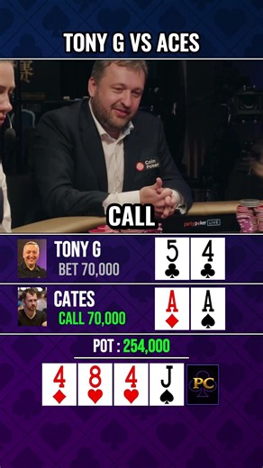 TONY G VS ACES! #poker #pokerstars #pokerclips #shorts