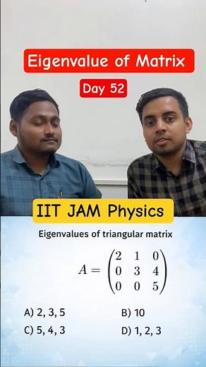 Eigenvalue of a Matrix| Mathematical Physics| IIT JAM Physics| IFAS