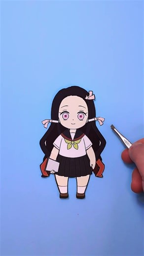 Nezuko Paper Doll DIY – Cute Demon Slayer Dress-Up 💖👘