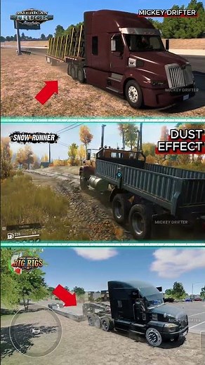 🚚Truck Simulator Big Rigs vs American Truck Simulator vs Snow Runner - DUST EFFECT