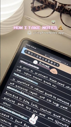 How I take organised notes using Freenotes app 🗒️ #notestaking #studyroutine #studywithme