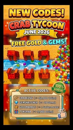 Get FREE GEMS with these Crab Tycoon Codes! 💎🦀 #shorts #roblox
