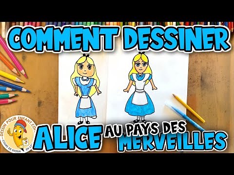 Comment dessiner ALICE AU PAYS DES MERVEILLES facile