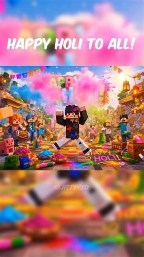 HAPPY HOLI TO ALL! #minecraft #subscribe #funny #gaming #jistyy #happyholi #sub #minecraftshorts