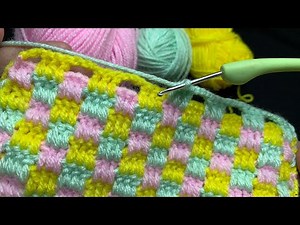 Puntada fantasía multicolor tejido a crochet paso a paso con @tejidosconDavid