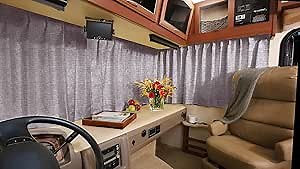 Amazon.com: 2-Panel RV Curtain Set for Class A Motorhomes - 120" x 40" Each Panel W/2 Matching Tiebacks and Attached Drapery Hooks Ready to Install (Grey) : Automotive