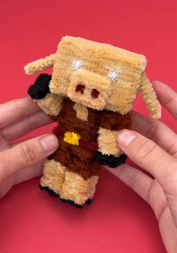 Creating a Minecraft Baby Piglin with Pipe Cleaners