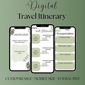 Travel Guide Template, Travel Itinerary, Fully Customizable & Interactive, Digital Travel Planner, Editable Mobile Travel Template, - Etsy Australia