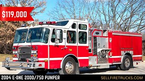This 2004 E-One 2000/750 Pumper is available NOW for $119,000. Contact the Command Fire Team to learn more: https://firedept.link/4637s3k -67,200 miles -370 HP Cummins ISL diesel with Jake Brake -Allison EVS3000 automatic transmission | Command Fire Apparatus LLC - Used Fire Trucks