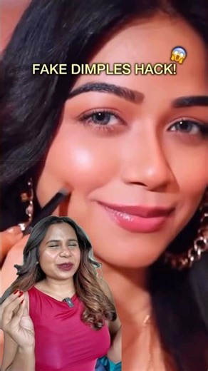 Fake dimples hack 🫢🙃💁‍♀️ #makeuphacks #viralhacks #beautyhacks