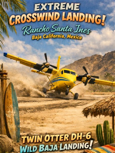 Extreme Crosswind Landing in Baja California