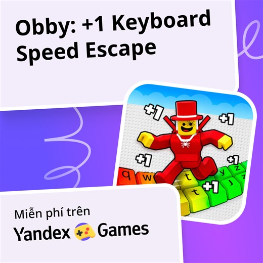 Obby:  1 Keyboard Speed Escape - chơi trực tuyến miễn phí trên Yandex Games