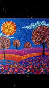Vibrant Abstract Tree Art, Landscape Painting. - Etsy