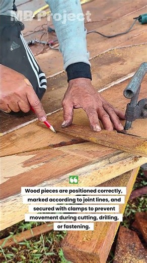 Traditional Wood Joint Marking and Clamping | Manual Carpentry Technique