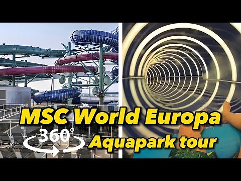 MSC World Europa Aquapark: 360˚ Tour of the Thrilling Aurora Borealis Aquapark!